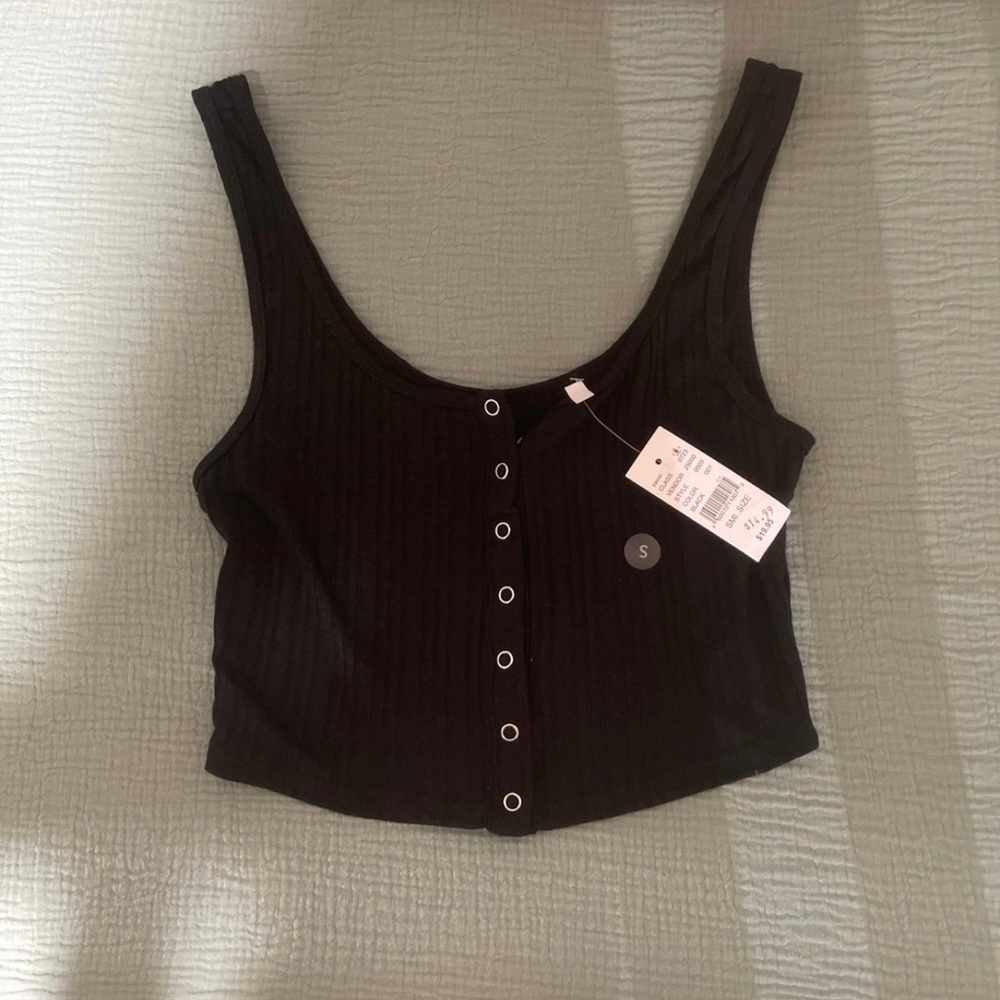 Black crop top from PacSun. Size S.